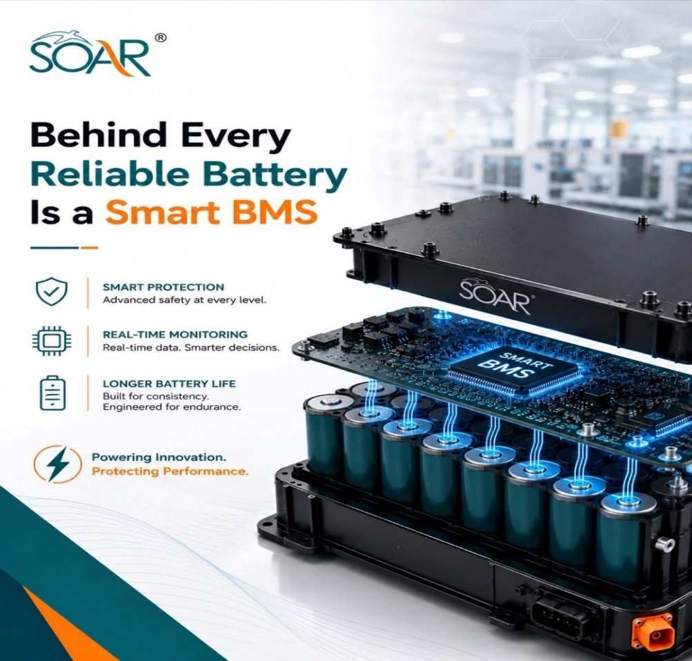 SOAR Smart BMS — real-time monitoring and protection inside every lithium-ion battery pack